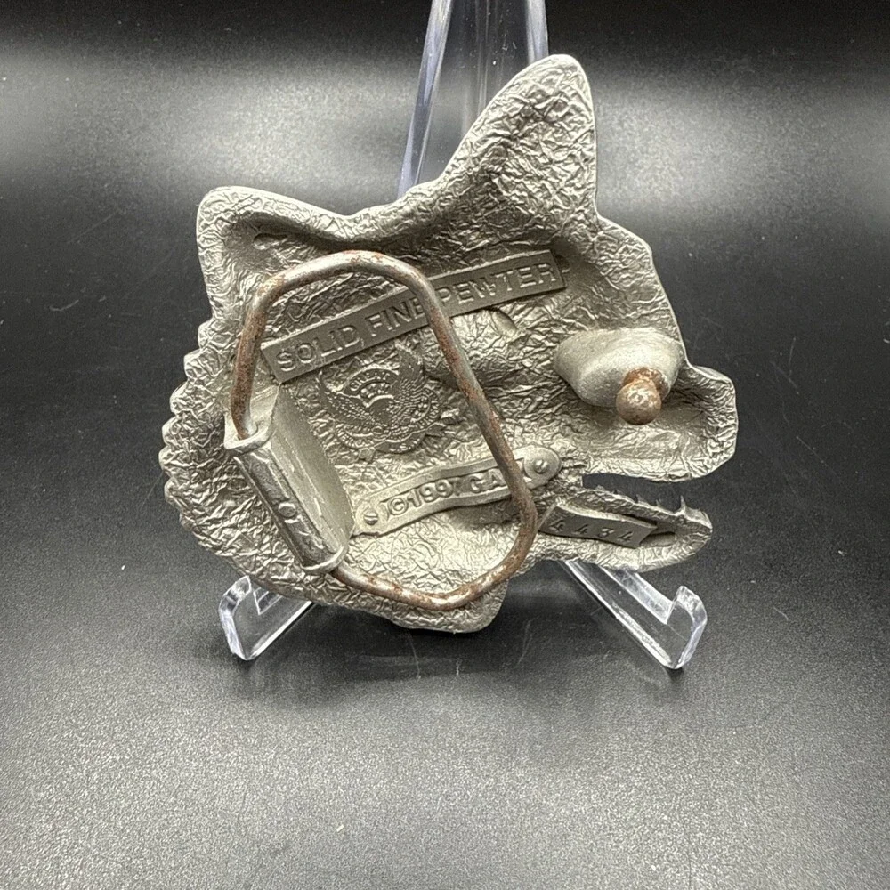 Vintage 1997 GAP Robotic Wolf Steampunk Fantasy Mechanical Sci-Fi Belt Buckle